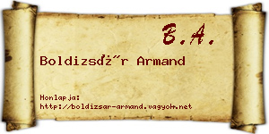 Boldizsár Armand névjegykártya