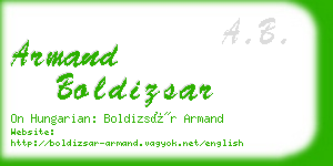 armand boldizsar business card